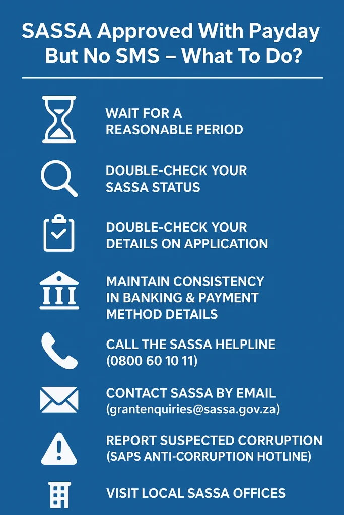 Sassa Approved With Payday But No SMS - What Should to Do? 1 Sassa Approved With Payday But No SMS